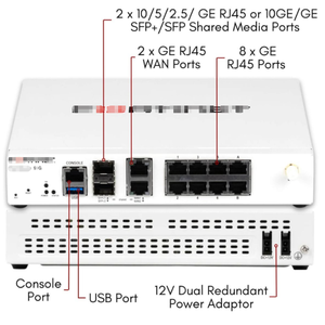 FortiGate-91G con 8 Puertos RJ45, 2 Puertos 10GE RJ45/SFP+, Dispositivo de Seguridad de Red Empresarial con IA para Detección de Amenazas FG-91G - Product Image 5