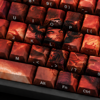 Custom LOL Panda Annie 68 Key PBT Dye Sublimation Side Printed Keycaps Cherry Profile for Mechanical Keyboard