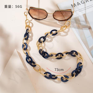 <span class=keywords><strong>2022</strong></span> chaîne irrégulière acrylique anneau de <span class=keywords><strong>lunettes</strong></span> chaîne métal contraste acrylique lien <span class=keywords><strong>lunettes</strong></span> de soleil porte-<span class=keywords><strong>lunettes</strong></span> lanière pour femmes - Product Image 2