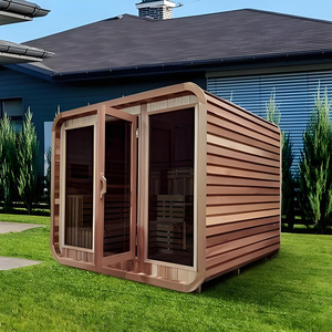 <span class=keywords><strong>Sauna</strong></span> a cubo in <span class=keywords><strong>legno</strong></span> massello di cedro rosso <span class=keywords><strong>per</strong></span> esterni, all'ingrosso dalla fabbrica, <span class=keywords><strong>per</strong></span> 4-6 persone, costruzione durevole - Product Image 1