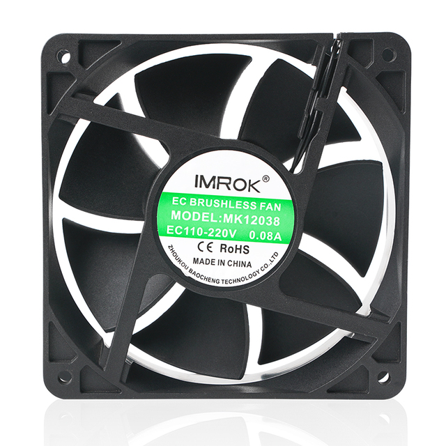 12cm 120x120x38mm 110v 220v Ec Brushless Pwm Cooling Fan High Cfm Industrial Cooling Fans 12038mm