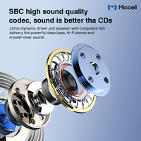 Écouteurs sans fil miniatures Miccell OEM TWS, écouteurs intra-auriculaires pour le sport et les jeux, son stéréo HD, suppression du bruit