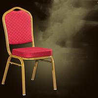 Chaise Dorée Rembourrée en Alliage d'Aluminium, Style Populaire en Asie du Sud-Est, pour Hôtels, Banquets et Salles à Manger