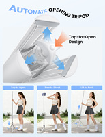 Lamicall STTP08 Trépied pour téléphone 65 pouces avec perche à selfie, télécommande Bluetooth à ouverture par pression, support métallique avec griffe porte-accessoire pour enregistrement vidéo et diffusion en direct