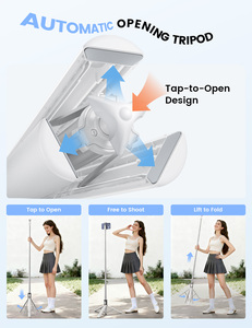 Lamicall STTP08 Trépied pour téléphone 65 pouces avec perche à selfie, télécommande Bluetooth à ouverture par pression, griffe porte-accessoire, support en aluminium pour enregistrement vidéo et diffusion en direct - Product Image 2