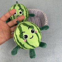 Boneka Buah Realistis Semangka Tersenyum/Marah Gantungan Kunci Koleksi Gaya Baru 2026 Isi Kapas PP