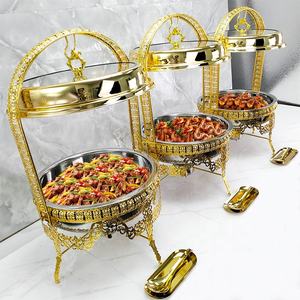 9L altın asılı menteşeli kapak reşo çanak büfe Set lüks gıda ısıtıcısı kelebek Catering otel restoran malzemeleri - Product Image 1