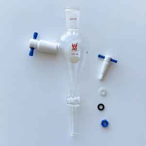 Lab Glassware <span class=keywords><strong>10ml</strong></span> parede grossa pequena química resistente vidro borosilicato funil separador com torneira PTFE - Product Image 6