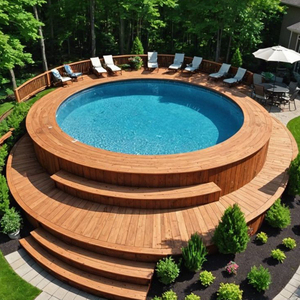 Piscina de inmersión cuadrada redonda ovalada para exteriores, pequeña piscina de lujo de fibra de vidrio sobre el suelo para Hotel - Product Image 5