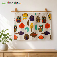 Nouvelles Tendances : Autocollants en Tissu Imprimés UV à Motifs de Renards et Hiboux Colorés, Autocollants Adhésifs pour la Décoration Intérieure par Dollar Center
