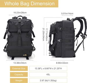 Sac à dos tactique Oxford pour hommes, porte-casque et rangement, idéal pour la moto, accessoires/cadeaux - Product Image 5