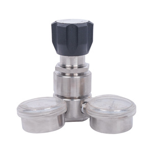 Régulateur de pression de gaz en acier inoxydable 304 Yuzhou Machinery, double sortie 1/4 po, traversant, haute précision, pour usage en laboratoire - Product Image 1