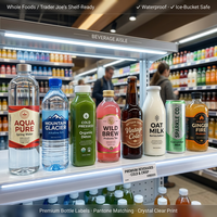 Etiquetas UV Termosensibles Brillantes con Diseño de Logotipo de Marca de Bebidas Ecológicas Anti-Falsificación Holográficas Personalizadas