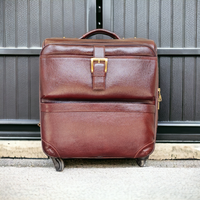 Acheter Chariot à bagages en cuir véritable marron avec poignée réglable Produit tendance fabriqué en usine OEM taille personnalisée disponible