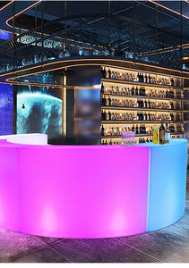 Comptoir de bar LED moderne en acrylique imperméable avec éclairage multicolore - Alimenté par batterie au lithium pour le service de boissons en intérieur/extérieur - Product Image 2