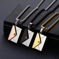 Collier avec lettres d'amour en acier inoxydable, vente en gros directe d'usine, enveloppe, médaillon, pendentif, collier d'enveloppe