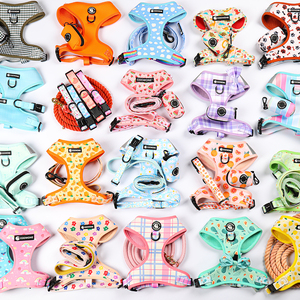 <strong>2026</strong> Adjustable Polyester Dog Harness Leash <strong>Collar</strong> Set Breathable Neoprene Custom Pattern LOGO No Pull <strong>Pet</strong> Training Dog Harness - Product Image 3