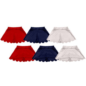 Falda Deportiva de Secado Rápido con Volantes y Ribete Festoneado para Niñas Pequeñas, de Spandex/Poliéster, con Forro, para Yoga - Product Image 1