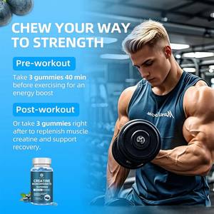 Creatina Monoidrato al Gusto Mirtillo OEM per Uomini e Donne, Caramelle Gommose di Creatina Monoidrato 5000mg con Taurina e L-Glutammina - Product Image 5