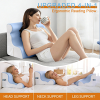 Lesekissen für Bett, Sitzen, Liegen und Bauchlage, Ergonomisches Memory-Schaum Bettkeilkissen zum Lesen, Bodenkissen