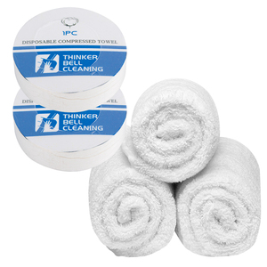 Xách tay bông khách sạn nén cơ thể Khăn dùng một lần nén Khăn tắm thể thao đồng xu vuông in người lớn du lịch - Product Image 1