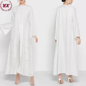 2023 Latest Soft Fabric White Abaya Casual Lady Elegant Women Muslim Dress 2023 Dubai