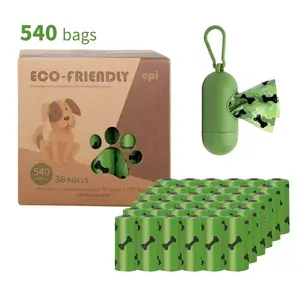 Sacos compostáveis de amido de milho biodegradáveis para cocô de gato, sacos ecológicos personalizados de material Epi biodegradáveis e limpos