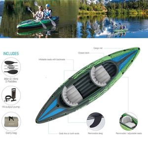 <span class=keywords><strong>Kayak</strong></span> gonflable épaissi et bateau de pêche simple ou double avec plancher pour 2 personnes, bateau en caoutchouc durable - Product Image 6