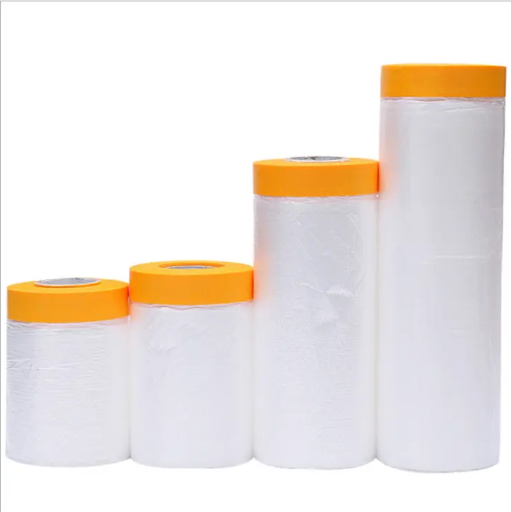 Pre Taped Masking Paper Film Assorted Masking Paper For Automotive Painting Covering Waterproof Masking Tape Jumbo Roll
