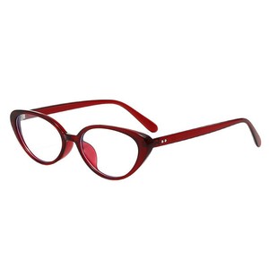 Monturas de gafas estilo ojo de gato, rojas, de borde completo, ligeras, con filtro de luz azul para mujer, lentes de resina, diseño sólido. - Product Image 5