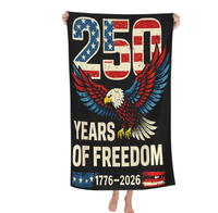 Serviette de plage en microfibre imprimée pour la célébration du semi-quicentenaire des 250 ans de la liberté aux États-Unis, disponible en gros