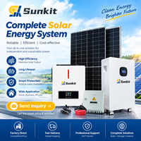 Système d'énergie solaire hybride Sunkit hors réseau 6 kW 10 kW, kit complet de panneaux solaires hors réseau pour l'alimentation domestique