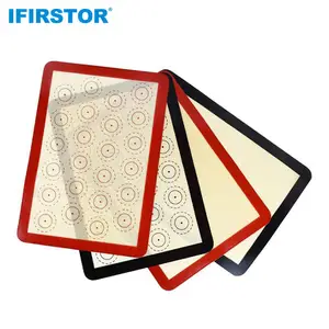 Premium Quality Heavy Duty Colorful Flameproof Waterproof Reusable Fiberglass Non Stick Silicone Baking Mat