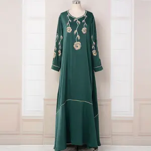 Карманный модный декорированный халат в стиле марокки роскошный халат для женщин мусульманское платье Дубай с длинным рукавом
