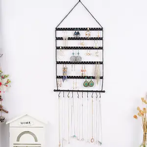 European and American iron 6 layer wall hanging jewelry rack earrings bracelet necklace jewelry storage display rack send 10 ho