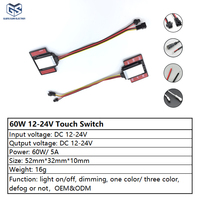 Interrupteur tactile intelligent à capteur capacitif personnalisé DC12V 24V 5A pour miroir LED, lumière LED monochrome ou tricolore avec fonction anti-buée pour bande LED