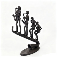 Sculptures en fonte de groupe de jazz, figurine abstraite de saxophoniste, art musical moderne, musicien pour la décoration de la maison, bar, bureau, ornement