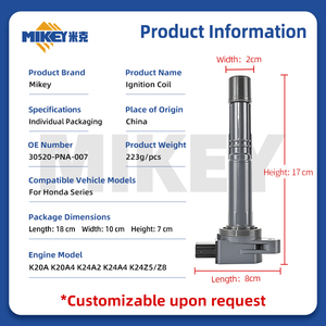 Bobine d'allumage MIKEY 30520PNA007 pour <span class=keywords><strong>Honda</strong></span> Civic Type Accord 7ème génération <span class=keywords><strong>Acura</strong></span> RSX TSX pour UF311 UF583 30520PRAA01 30520PMA007 - Product Image 2