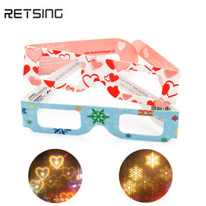 نظارات قوس قزح للألعاب النارية ثلاثية الأبعاد مخصصة نظارات توزيع خفيفة مضحكة لحفلة عيد الميلاد - Product Image 3