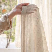 Rideau en polyester de style japonais de qualité supérieure, translucide, filtrant la lumière, pour salon, villa, hôtel, appartement