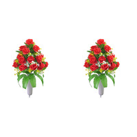 Fleurs artificielles, best-seller transfrontalier, roses en soie réalistes faites à la main, arrangements floraux pour la décoration extérieure