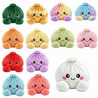 Nouveau Jouet Anti-Stress en Peluche Squishy en Forme de Boulette de Noël de Dessin Animé, Mignonne Boulette en Peluche avec Cuiseur Vapeur à Presser