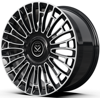 Jantes forgées à facettes usinées noir brillant, décalées 20 et 21 pouces, avec enjoliveurs flottants pour BENZ AMG GTS