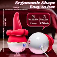 Vibrateur sexuel en silicone en forme de rose avec 10 modes de stimulation et de léchage du point G pour femmes