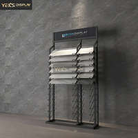 Présentoir simple et personnalisable en métal pour carreaux, sur pied, multi-niveaux, avec crochets, pour échantillons de céramique et pierre, pour le bâtiment