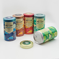 Boîte à thé en aluminium Pot rond en métal de qualité alimentaire avec couvercle pour emballage de bonbons, chocolat, biscuits, sucre et snacks