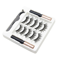 DINGSEN 5 paires de faux cils magnétiques réutilisables avec eye-liner liquide magnétique, kit d'outils de maquillage de beauté, vente en gros