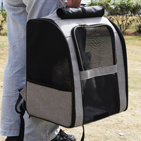 Sac à dos de transport pour animaux de compagnie en tissu Oxford, portable, respirant, grande capacité, design à enroulement, réduit le stress, pour petits chiens et chats jusqu'à 10 kg