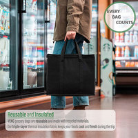 Sac isotherme réutilisable pour courses, supermarché, pique-nique, avec logo imprimé, écologique, imperméable, pour aliments, déjeuner, bière