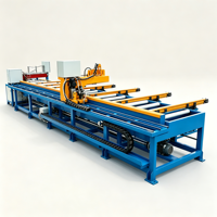 Table de refroidissement pour extrusion d'aluminium 1650T, 65KW, 380V, avec ligne de convoyage PLC et dérouleur de profilés